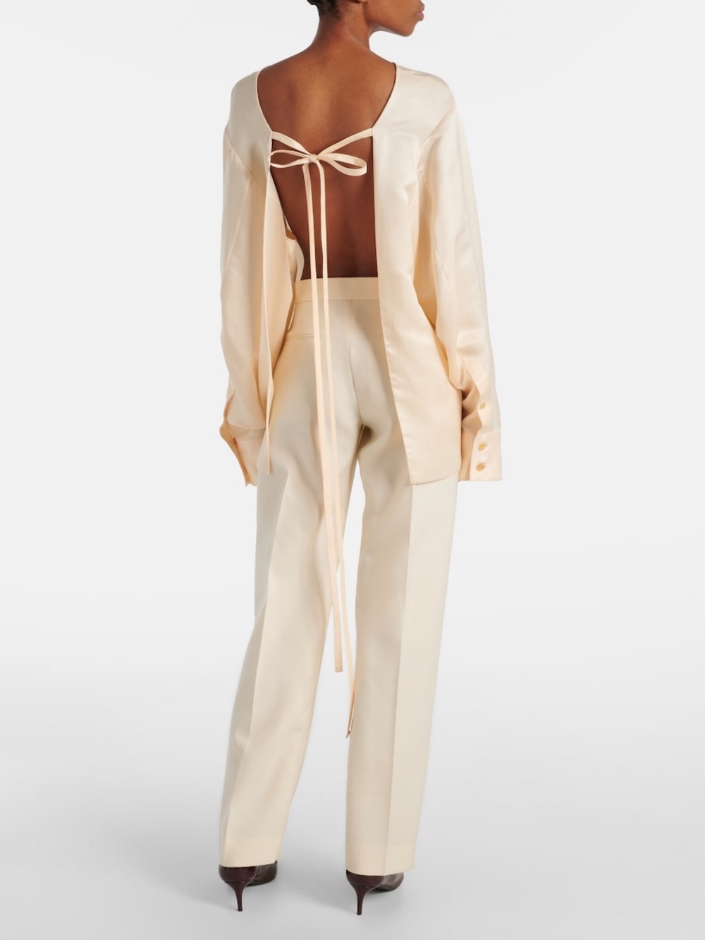 KHAITE Cream Tailored Long Pants
